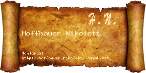 Hoffbauer Nikolett névjegykártya